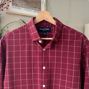 Mizzen+Main Leeward Maroon Windowpane Button-Down Shirt